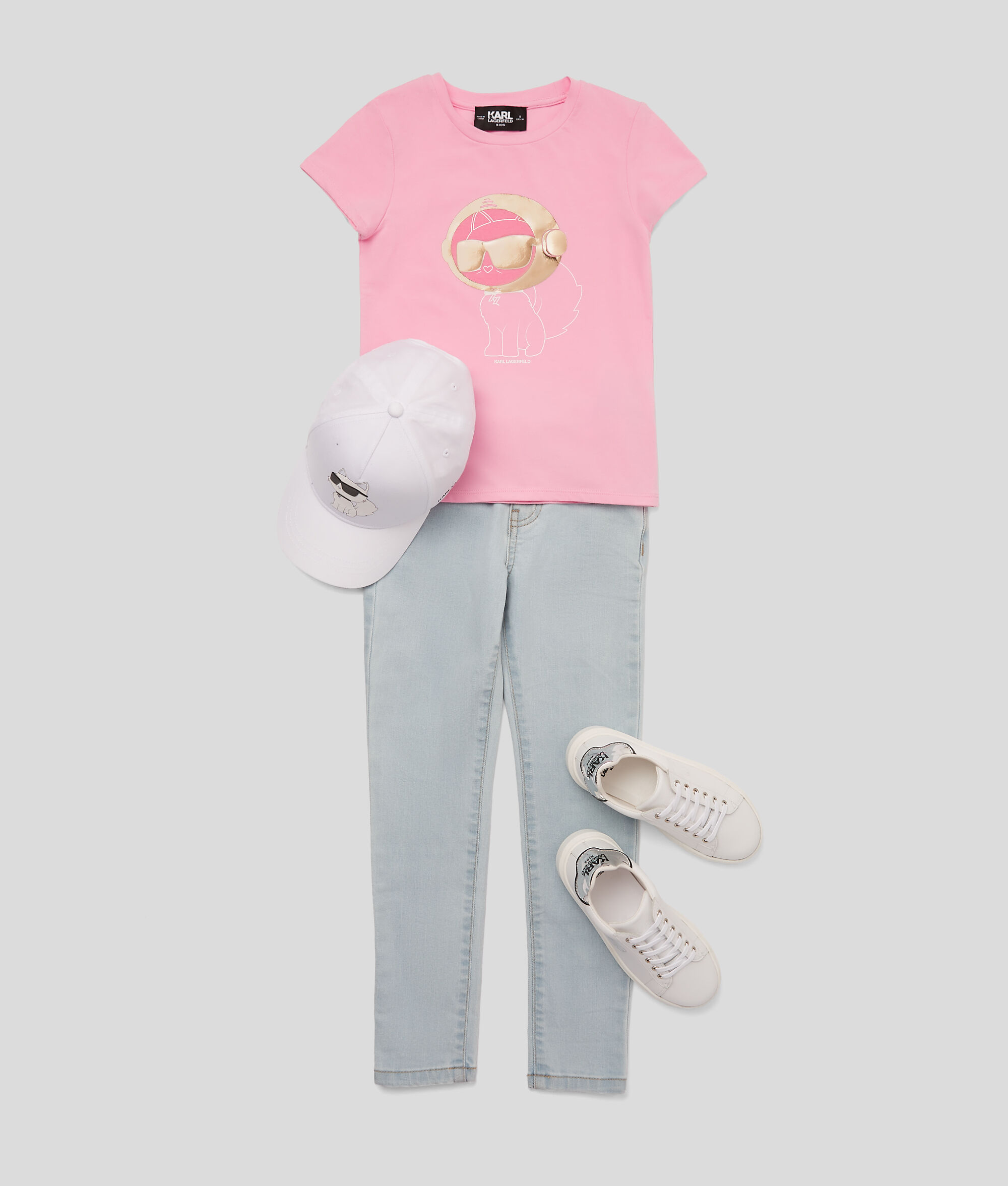 T-shirt pour fille avec motif Choupette de l'espace