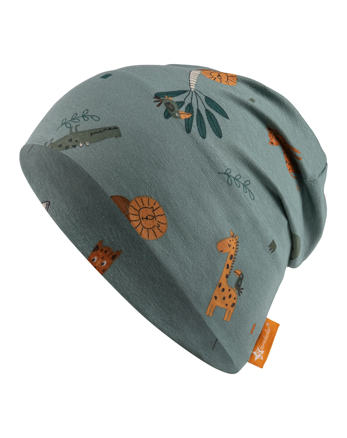Slouch-Beanie TIERE in mattgrün