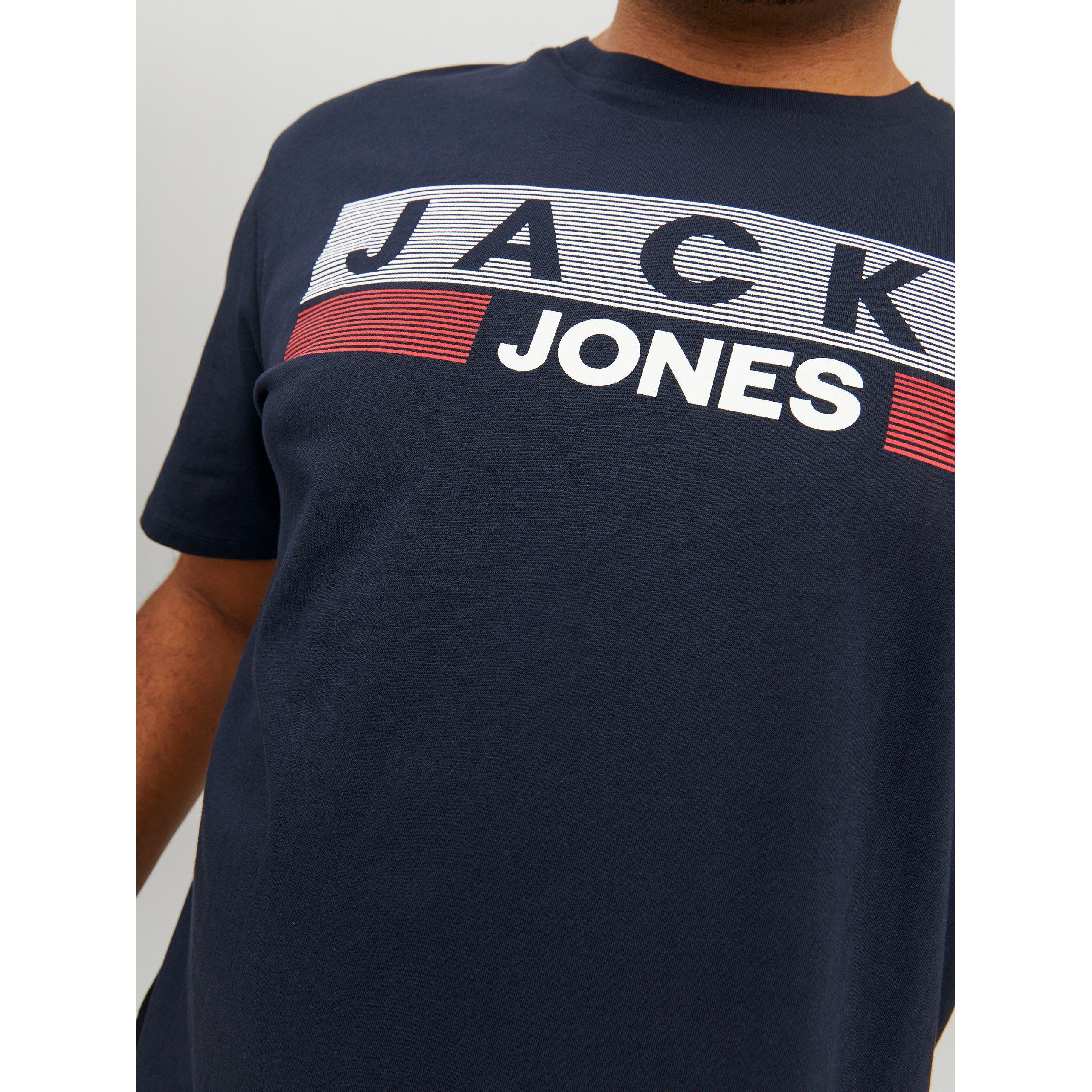 Jack and Jones Short Sleeve Logo T Shirt Mens Plus Size
