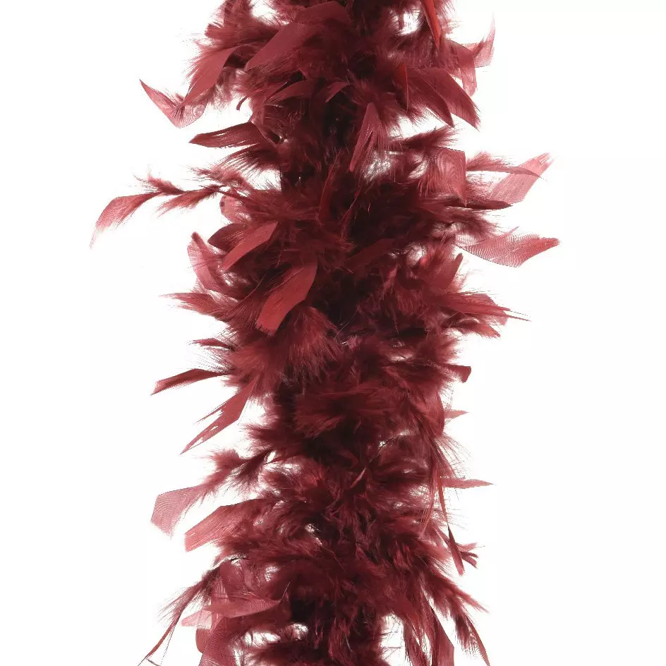 Guirlande Boa en plumes (184 cm) Deluxe Acajou