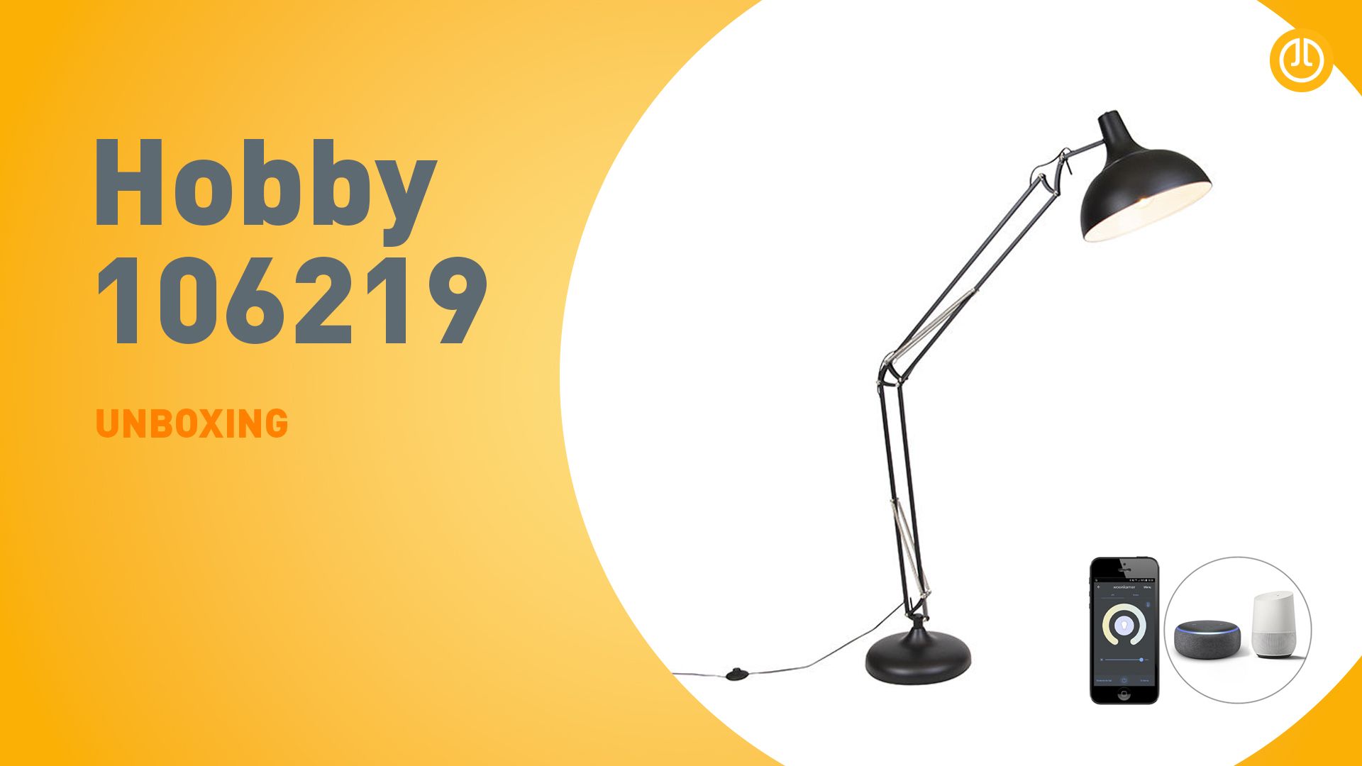 Smart vloerlamp zwart verstelbaar incl. Wifi A60 - Hobby