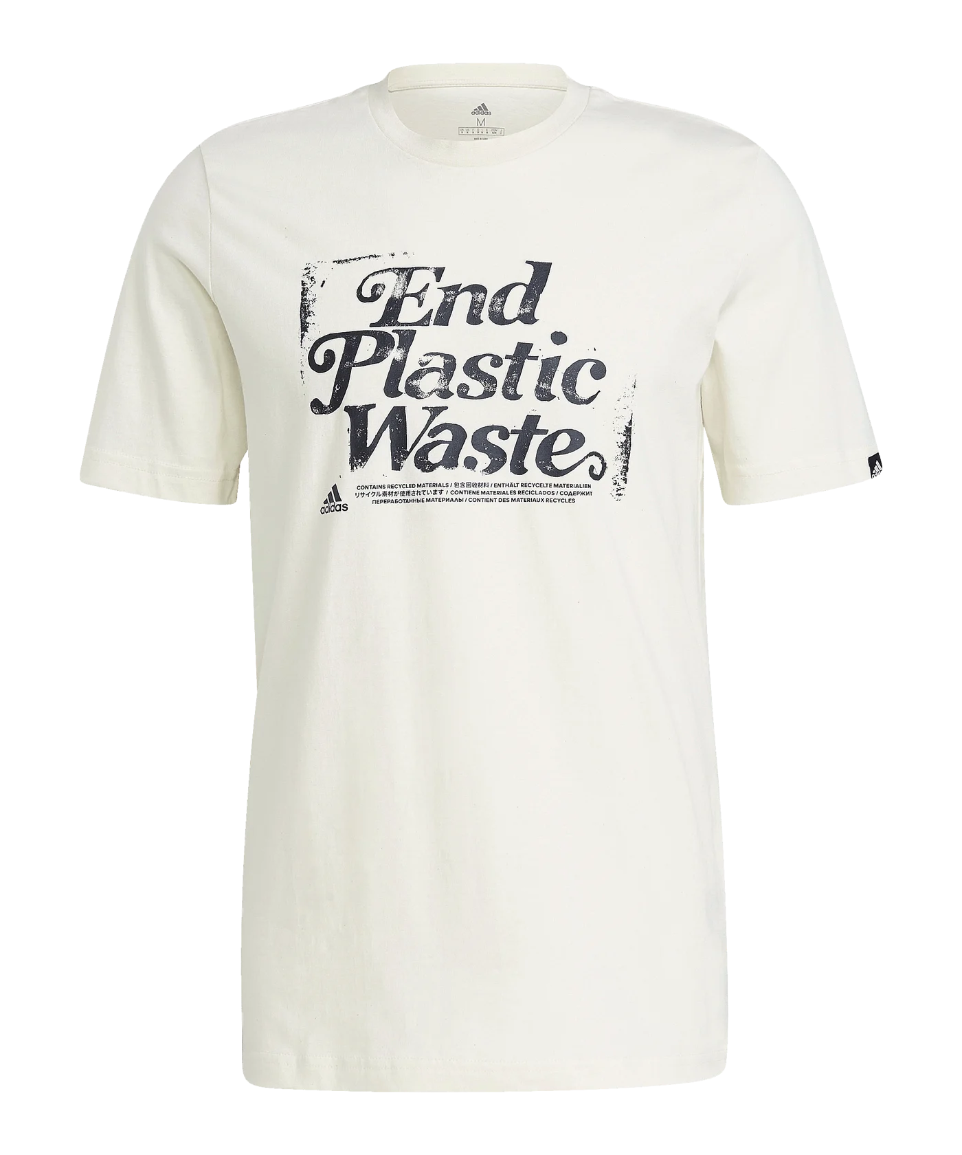adidas Sustainable Slogan T-Shirt Weiss