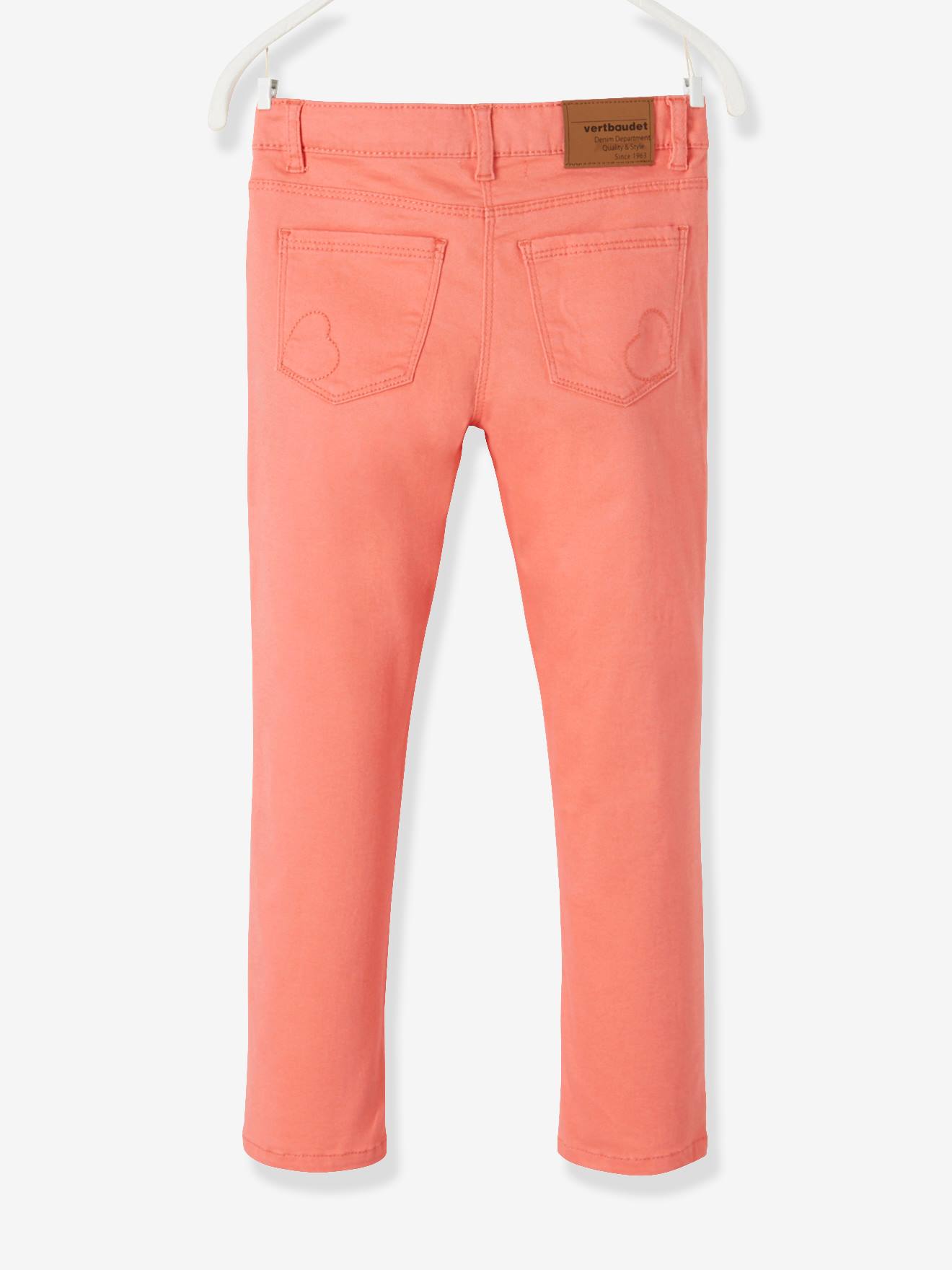 Calças Morphologik slim fit para meninas, quadris largos, modelo STONG, cor marrom claro lisa.