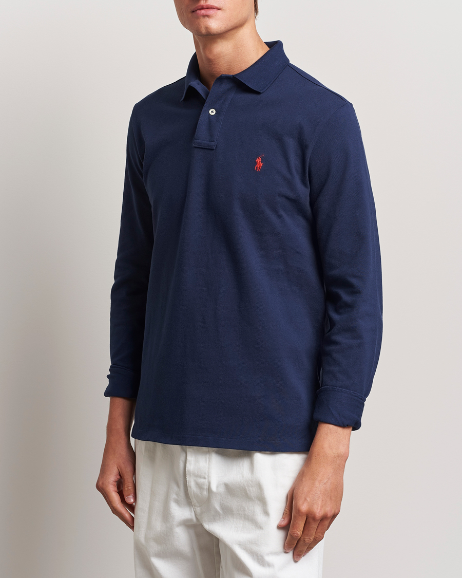 Polo Ralph Lauren Custom Slim Fit Long Sleeve Polo Newport Navy