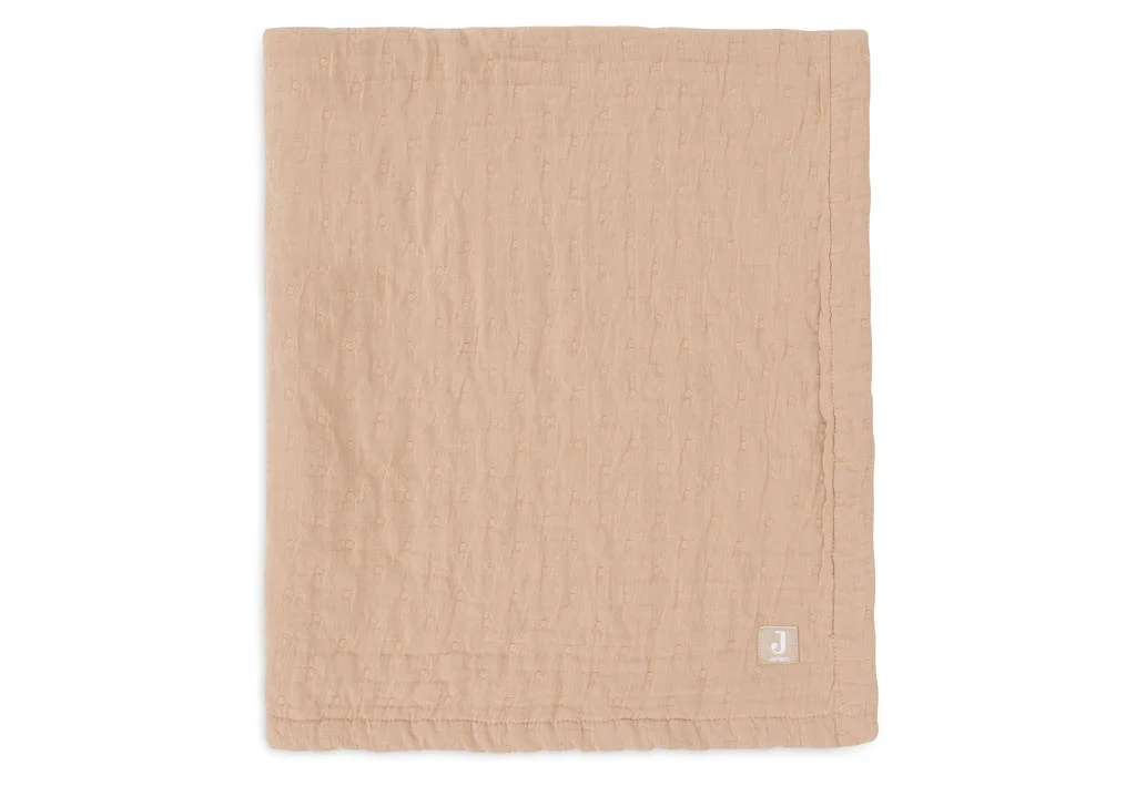 hydrofiele wiegdeken Jacquard - Biscuit