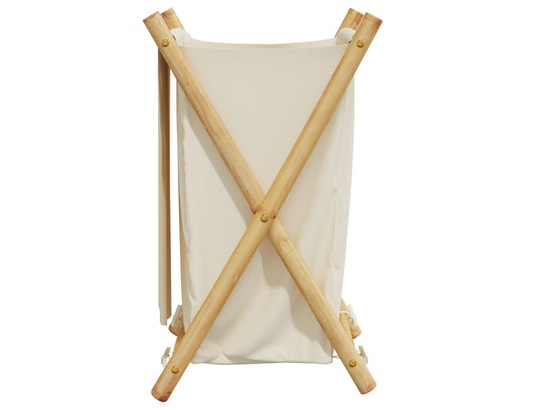 VIDAXL - Panier à linge blanc crème 41,5x36x63,5 cm bambou