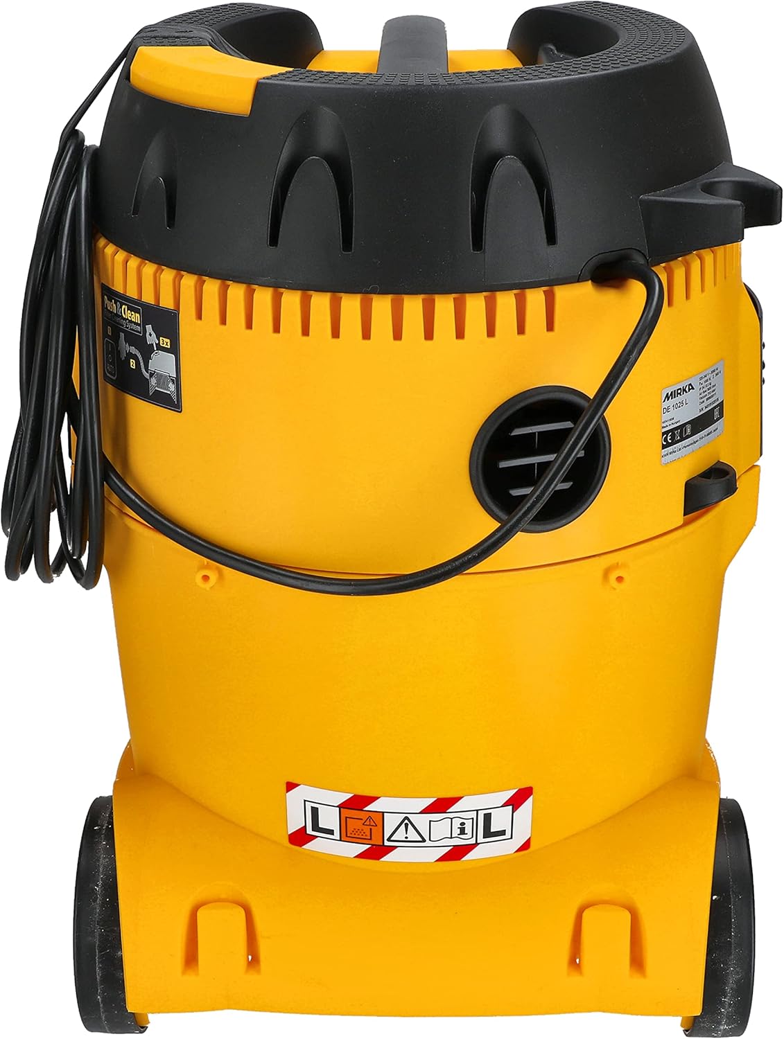 MIRKA Industriestaubsauger Nass- und Trockensauger 25 Liter/Absaugschlauch / 1000 W Leistung/inkl. Adapter Schleifmaschinen/Düsenset, Schwarz, Gelb