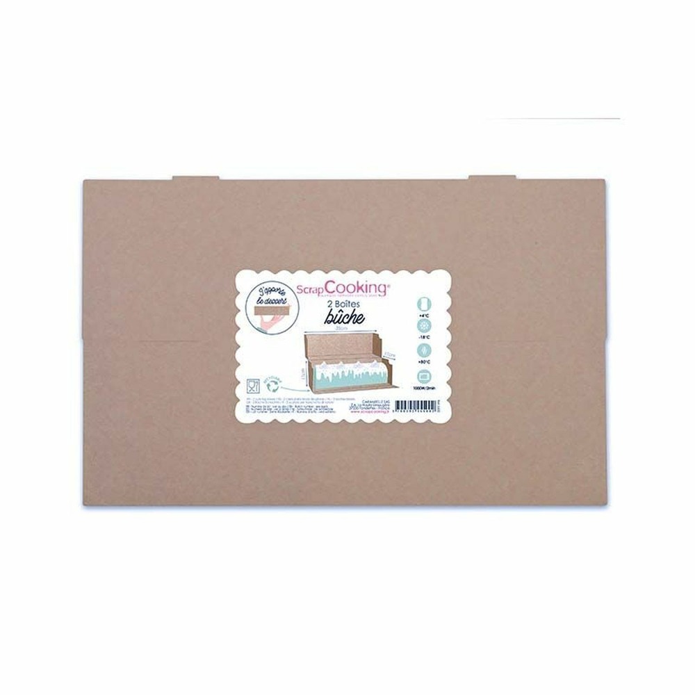 16 boîtes en carton pour bûche de noël 35 x 11 x 11 cm