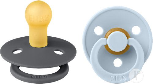 Bibs Colour 1 Tétine Duo Iron-Baby Blue 0-6 Mois 2 Pièces