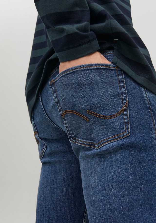 Jack & Jones Slim-fit-Jeans »JJIGLENN – Jeans mit Stretch und figurbetonter Silhouette«, Used, modisch, slim fit, Denim/Jeans