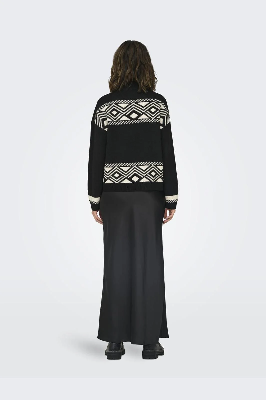 Only Onlvictoria L/S Pullover Knt 4608545 black pumice stone jacquard