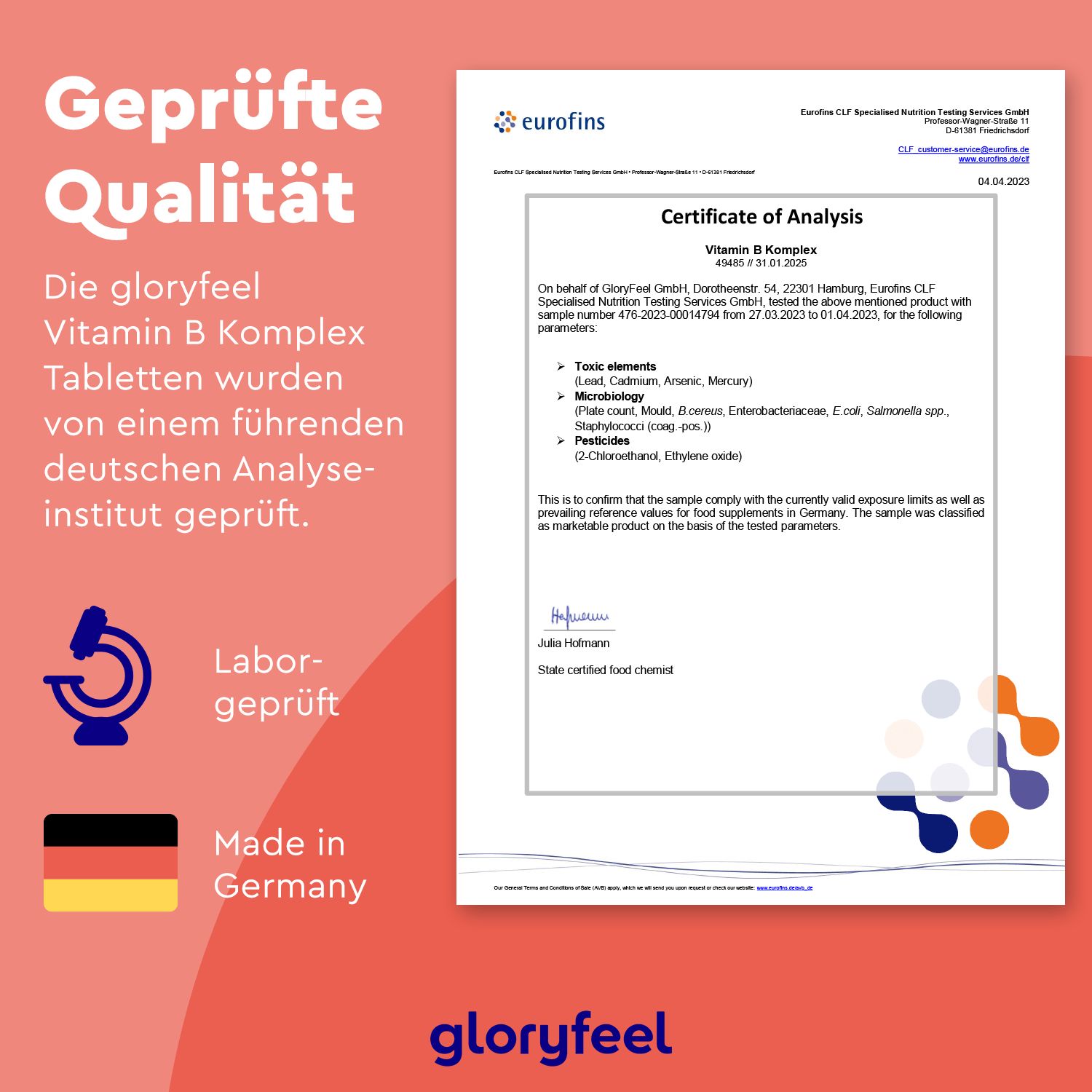 gloryfeel® Vitamin B Komplex Tabletten