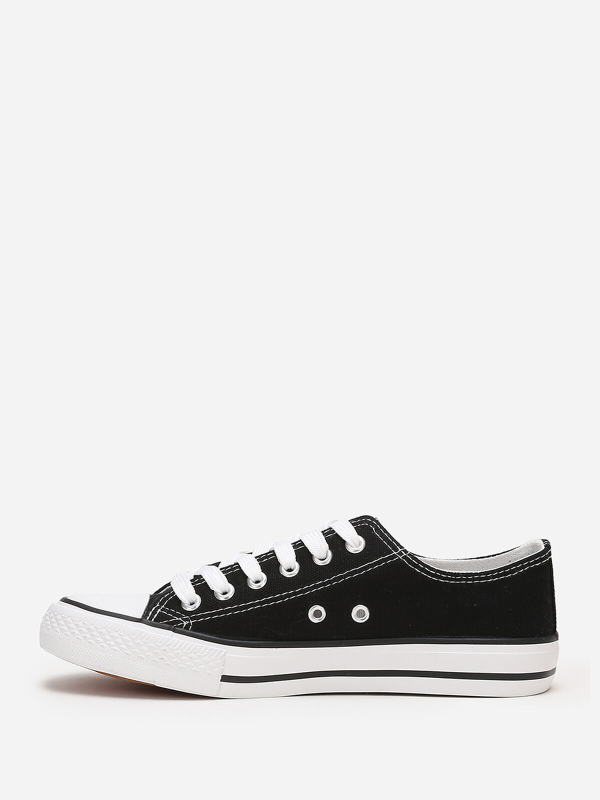 Tennis basses en toile- Noir et Blanc