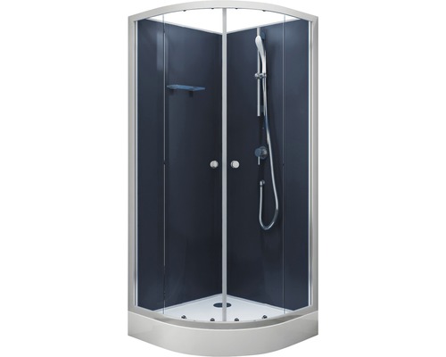 Aurlane BLUE RIVER complete douche-unit, 85 x 85 x 195 cm, zilvergrijs