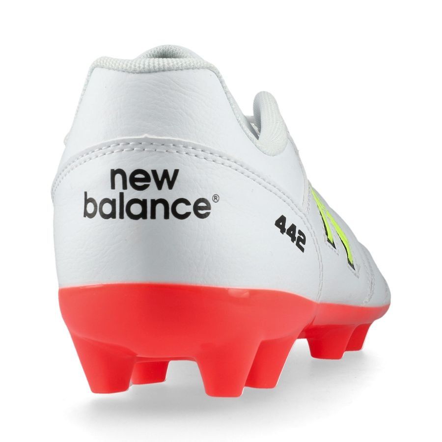 New Balance 442 V2 Academy FG Flash Point - Blanc/Vert/Noir Enfant