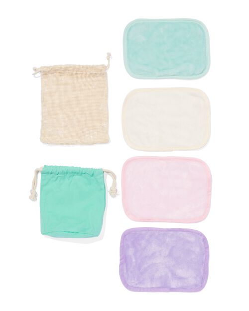 lingettes nettoyantes visage réutilisables avec sachet de lavage et de rangement 8 cm - lot de 4