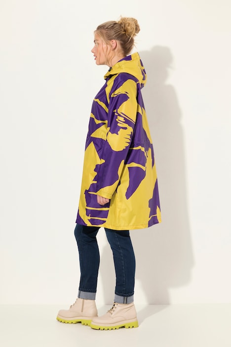 Funktions-Regenmantel, Kapuze, Zipper, verdeckte Taschen