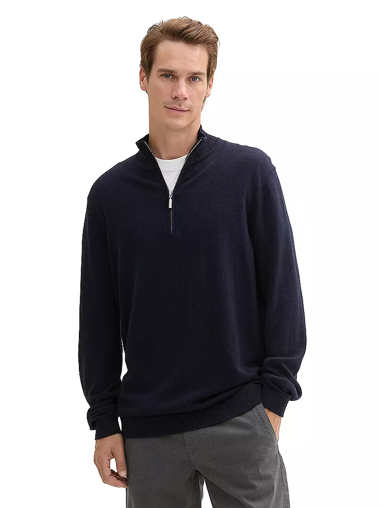 TOM TAILOR Troyer Pullover blau