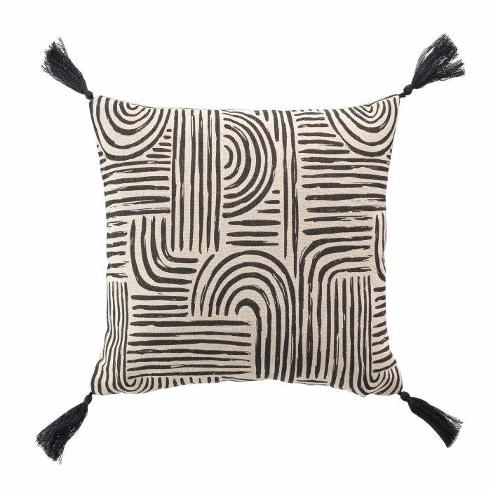 COUSSIN 45X45CM POLYCOTON IMPRIME PANDORE NOIR