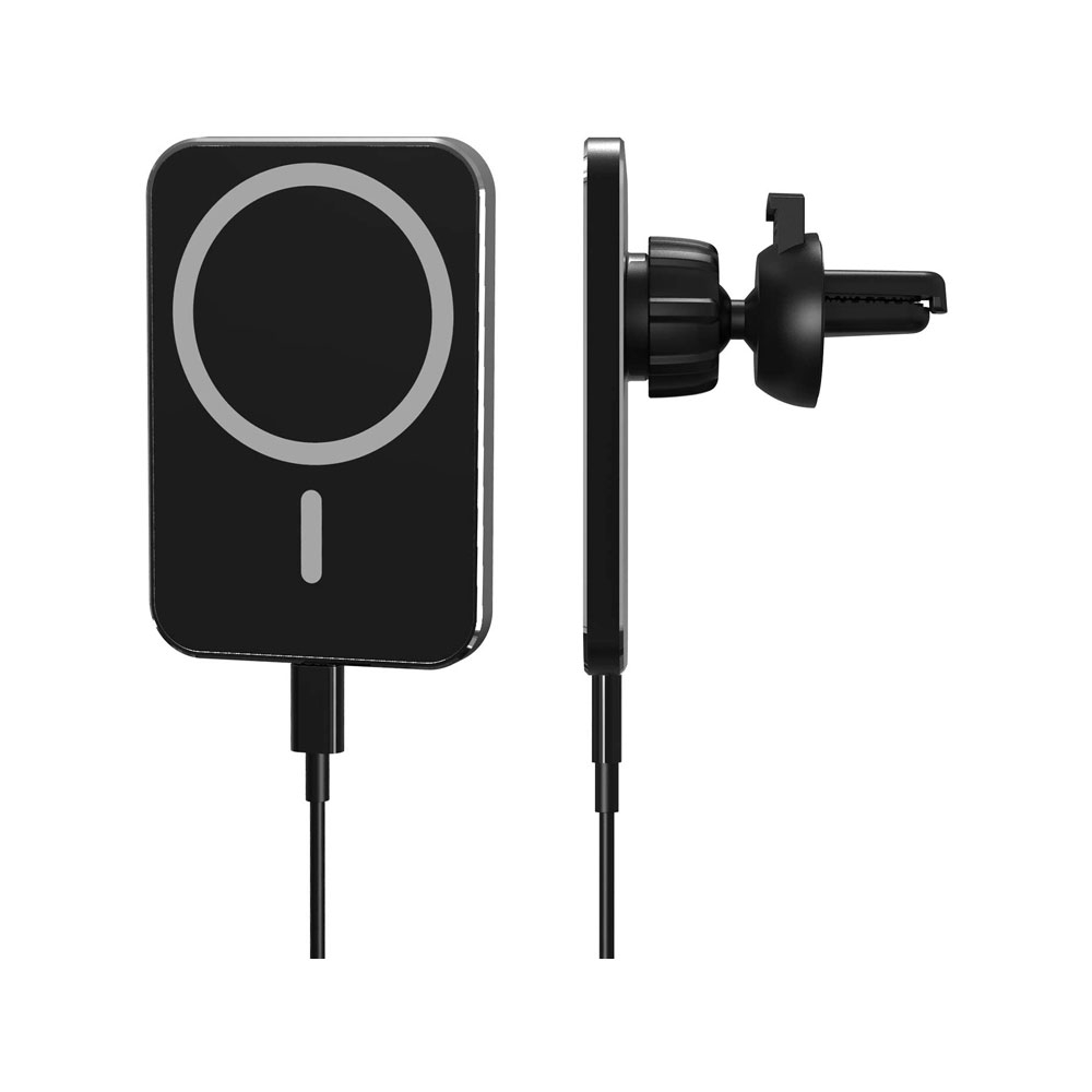 (15W) MagSafe Auto KFZ Halterung für Lüftungsgitter Qi Wireless Fast Charging Ladestation - Schwarz