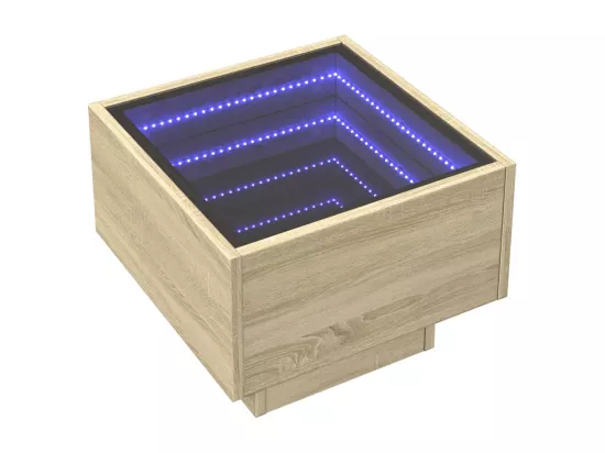 Table d'appoint et LED chêne sonoma 40x40x30 cm bois ingénierie