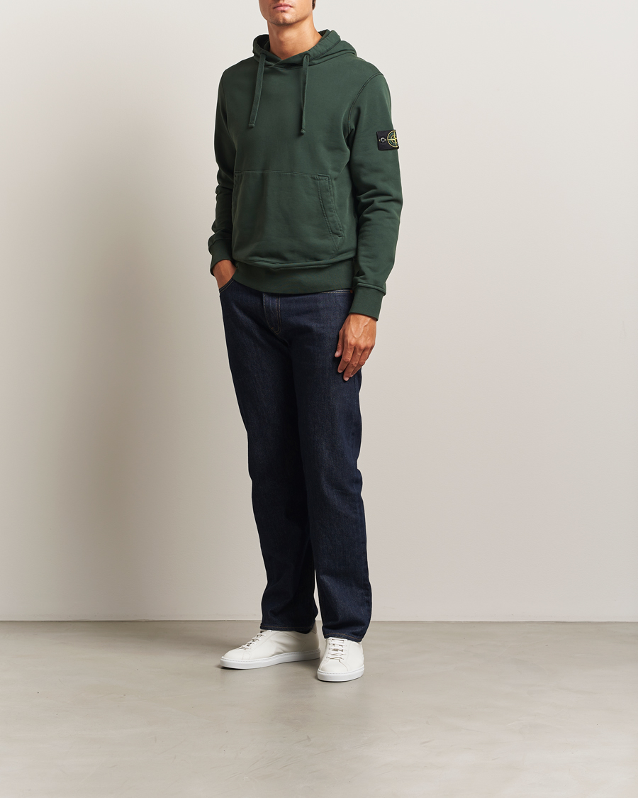 Stone Island Garment Dyed Fleece Hood Juniper