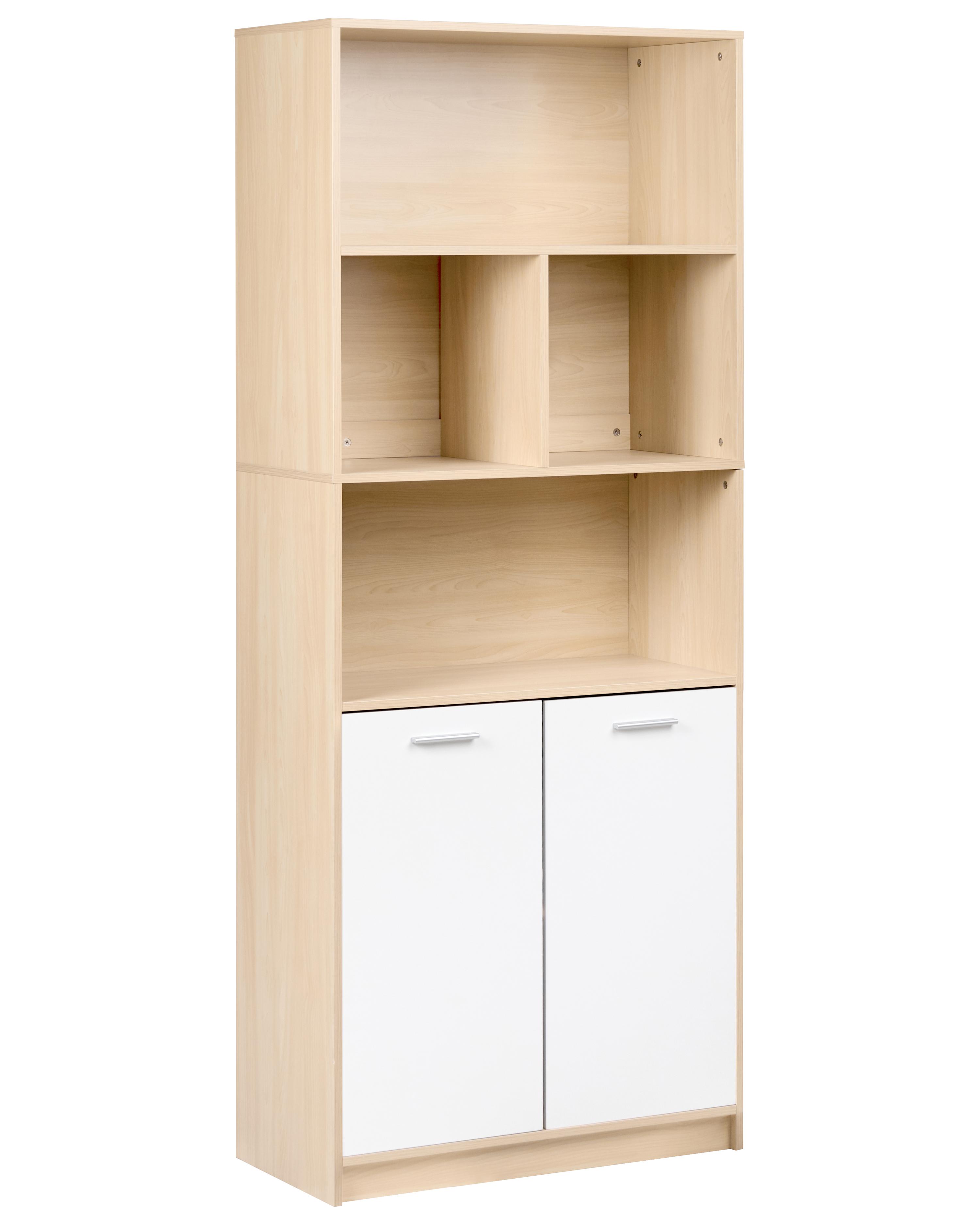 Boekenkast met 2 deuren ZEHNA Lichtbruin/wit
