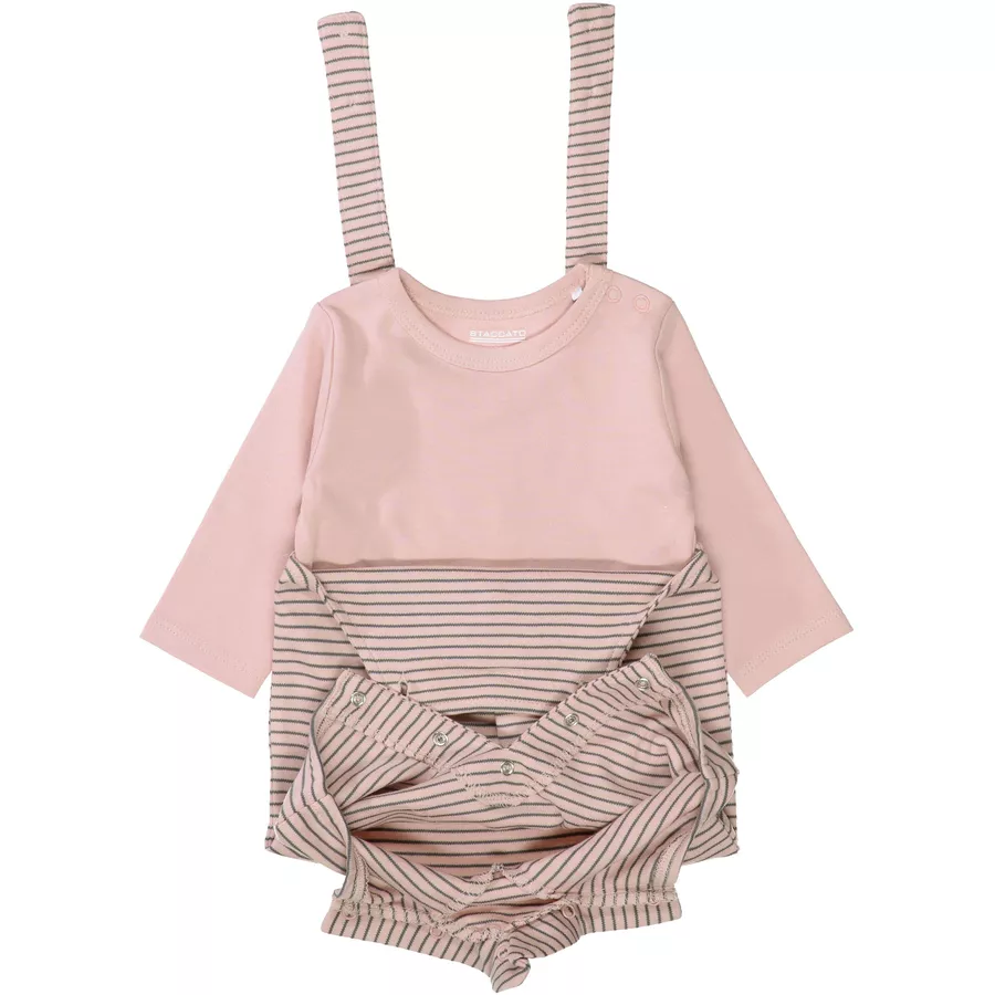 STACCATO Strampler + Shirt blush gestreift