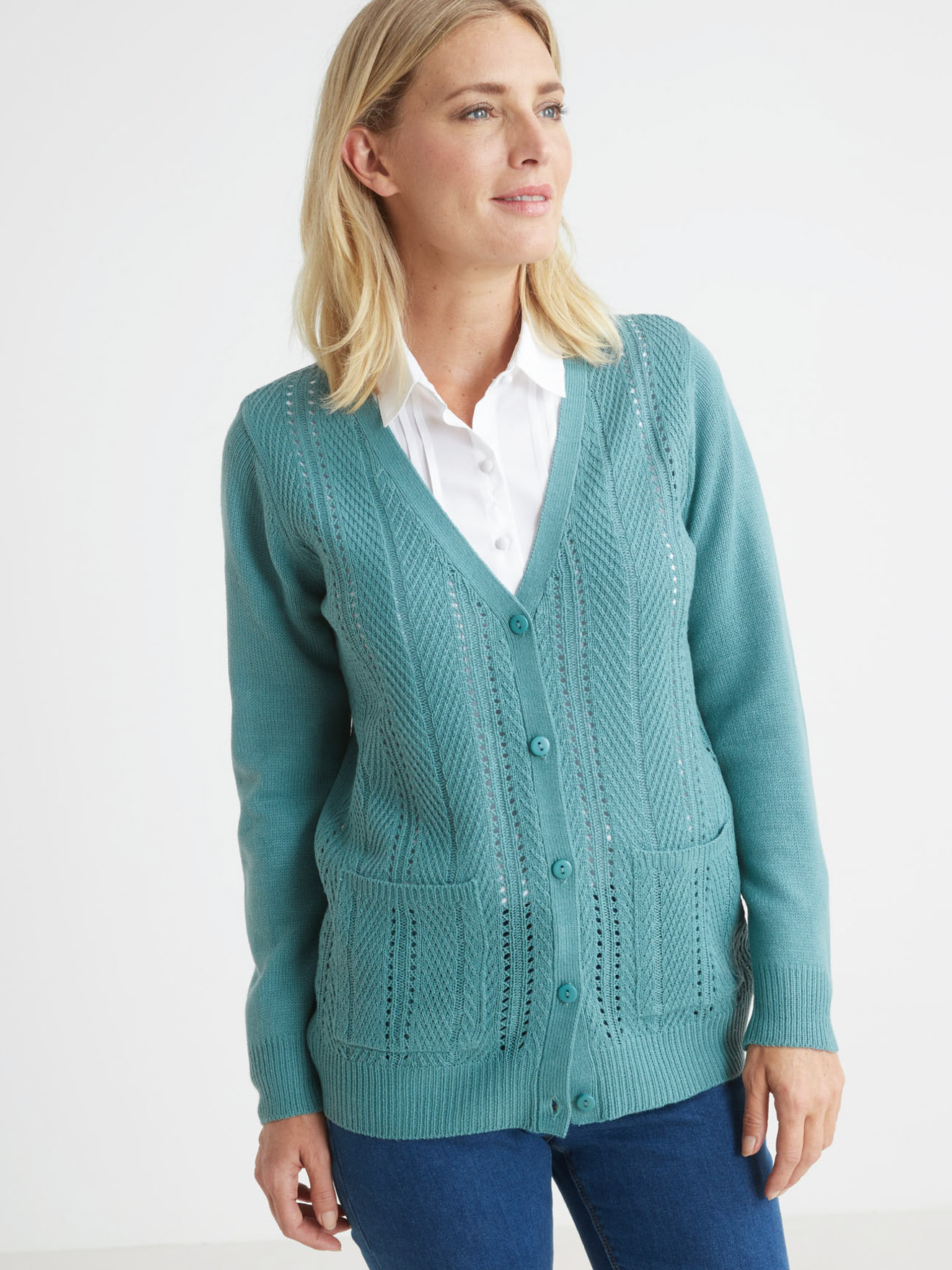 Gilet manches longues point ajouré