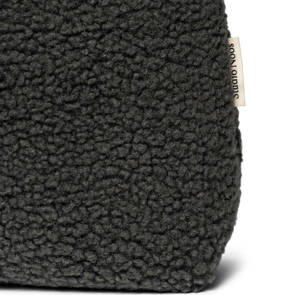 reversible luiertas Teddy Lacquer Mom Bag zwart/donkergrijs