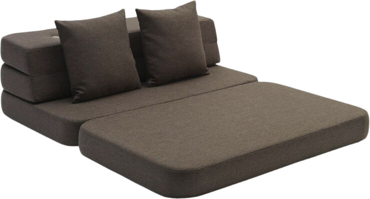 by KlipKlap KK 3 fold sofa Brown w. sand