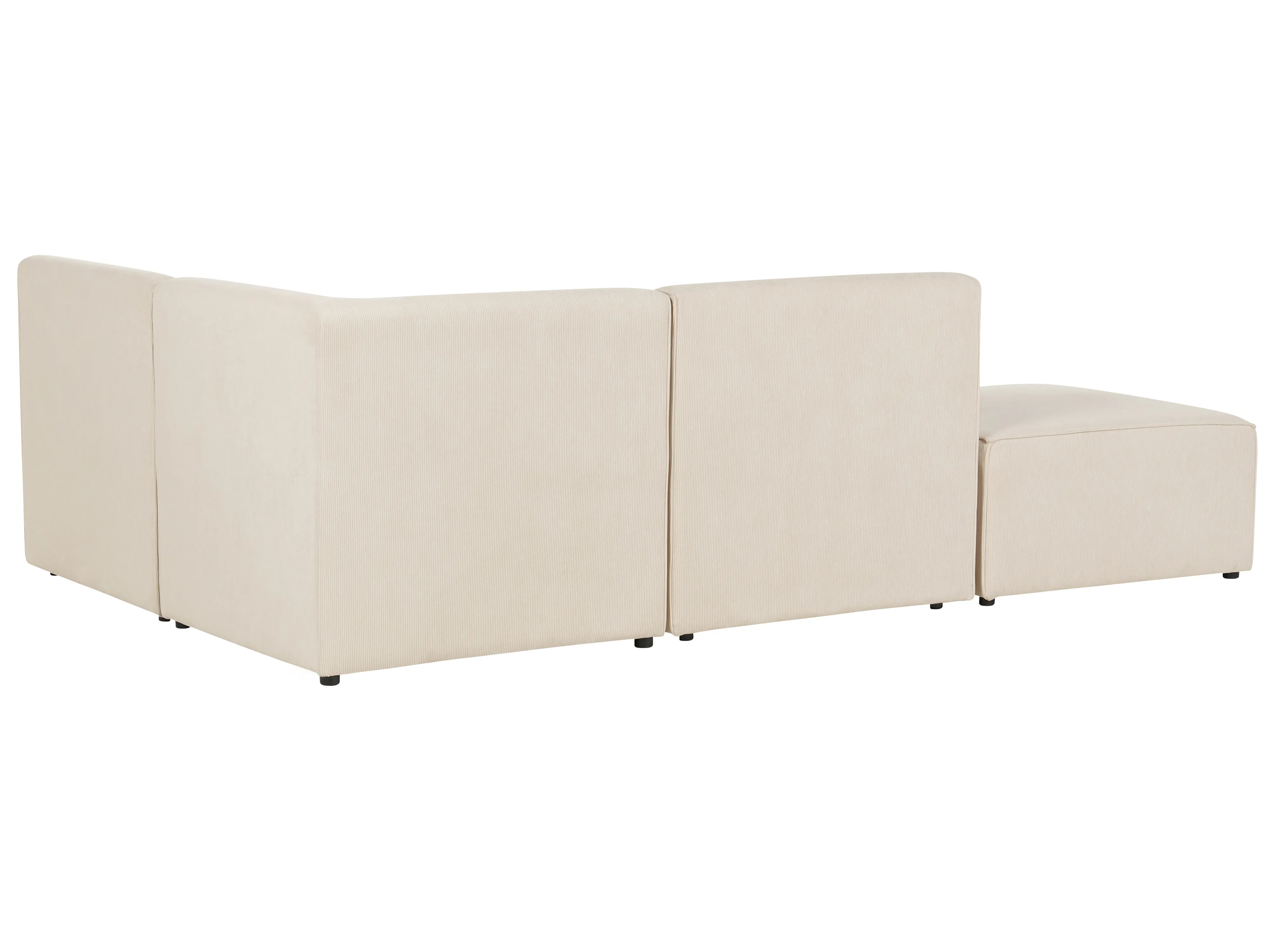 Modulaire hoekbank 3-zits LEMVIG Corduroy Lichtbeige met ottomaan linkszijdig