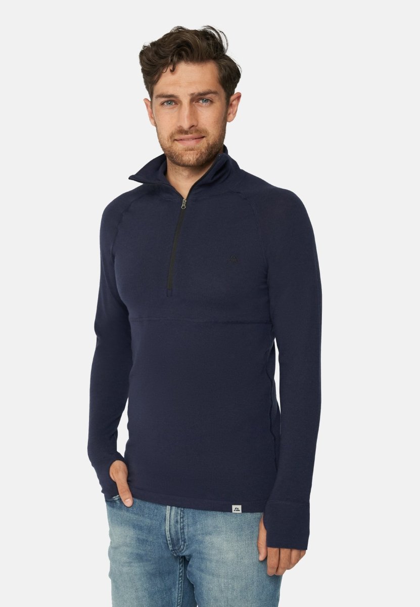 MERINOULD BASELAYER HALF-ZIP BLUSE TIL MÆND