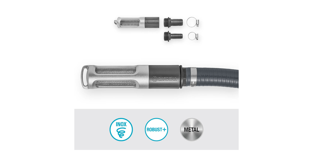 GARDENAZuigfilterset met terugslagklep  (Grijs/zilver)