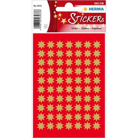 HERMA Weihnachts-Sticker Sterne, 10 mm, gold