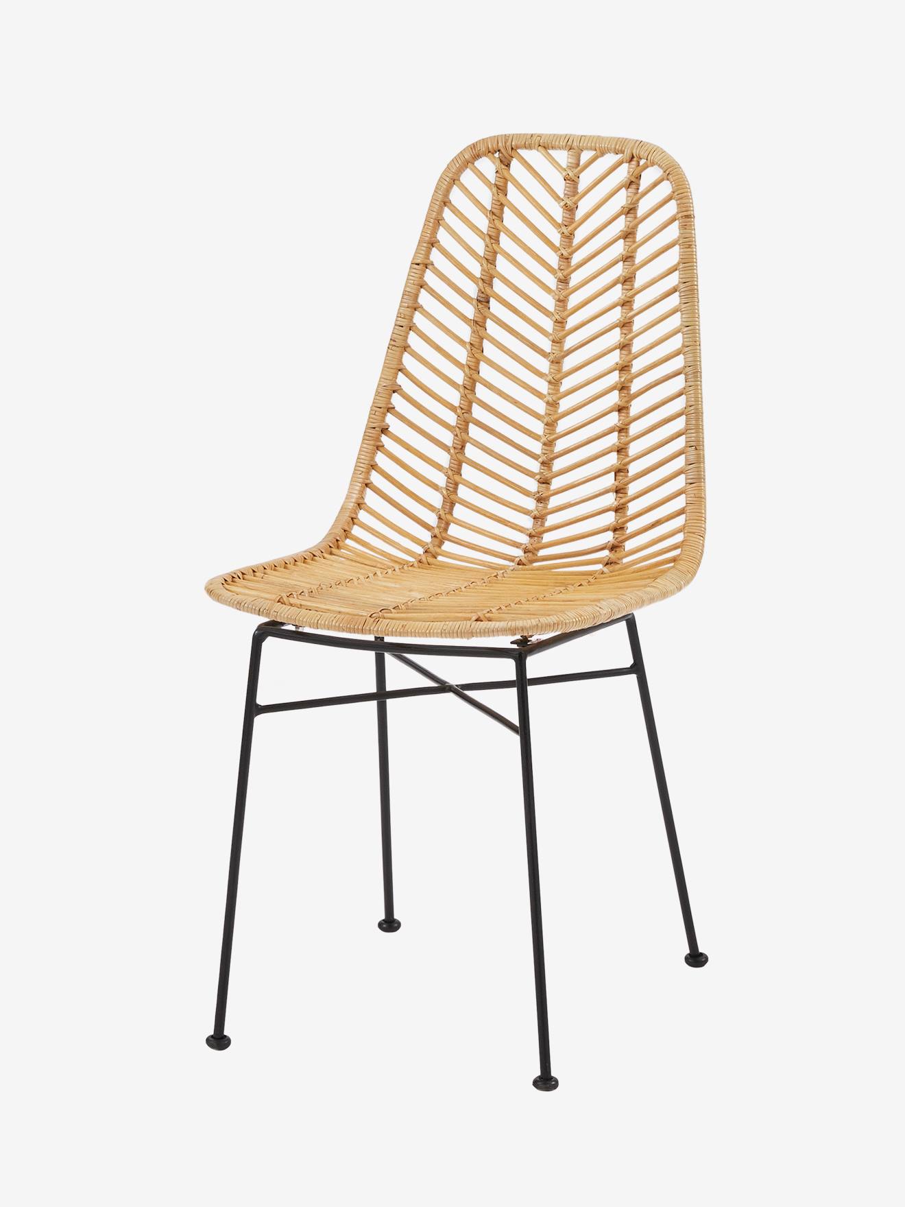 Cadeira Kana de rattan bege liso para ensino fundamental