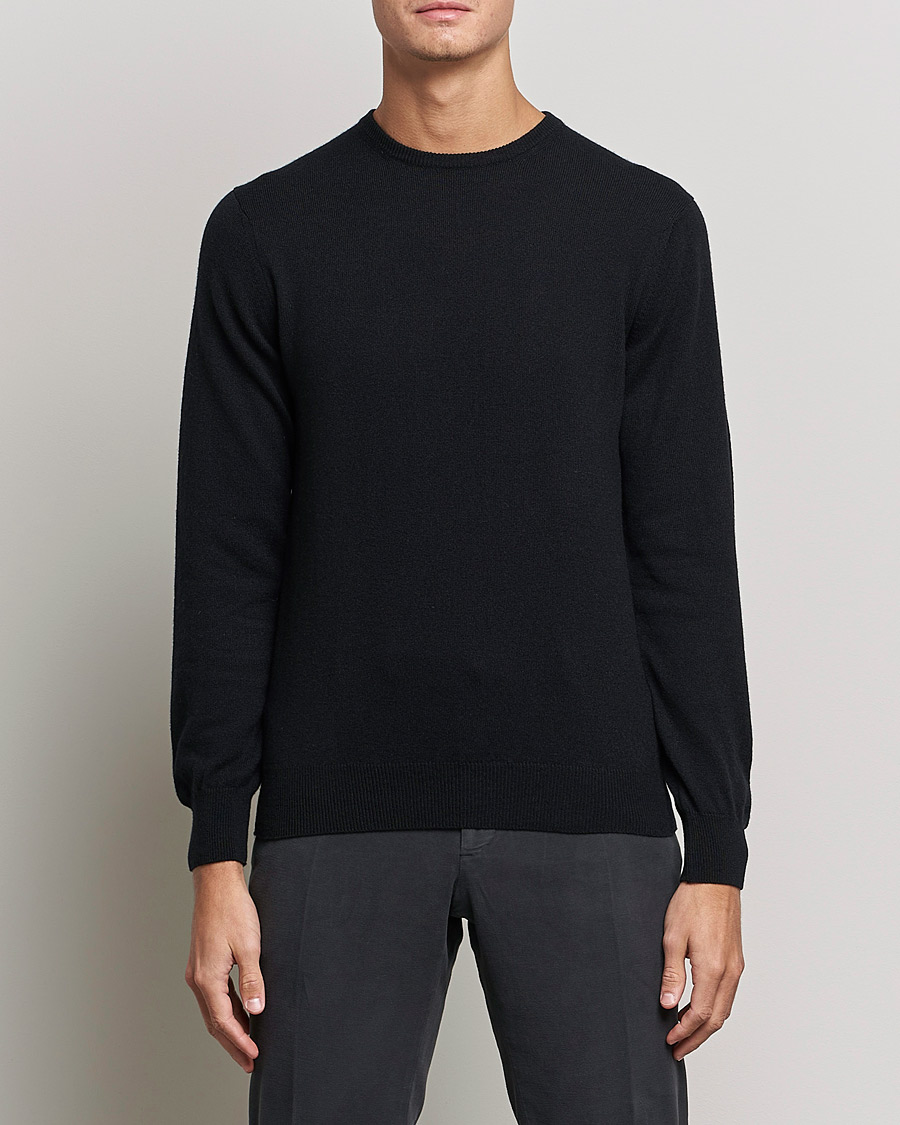 Piacenza Cashmere Cashmere Crew Neck Sweater Black