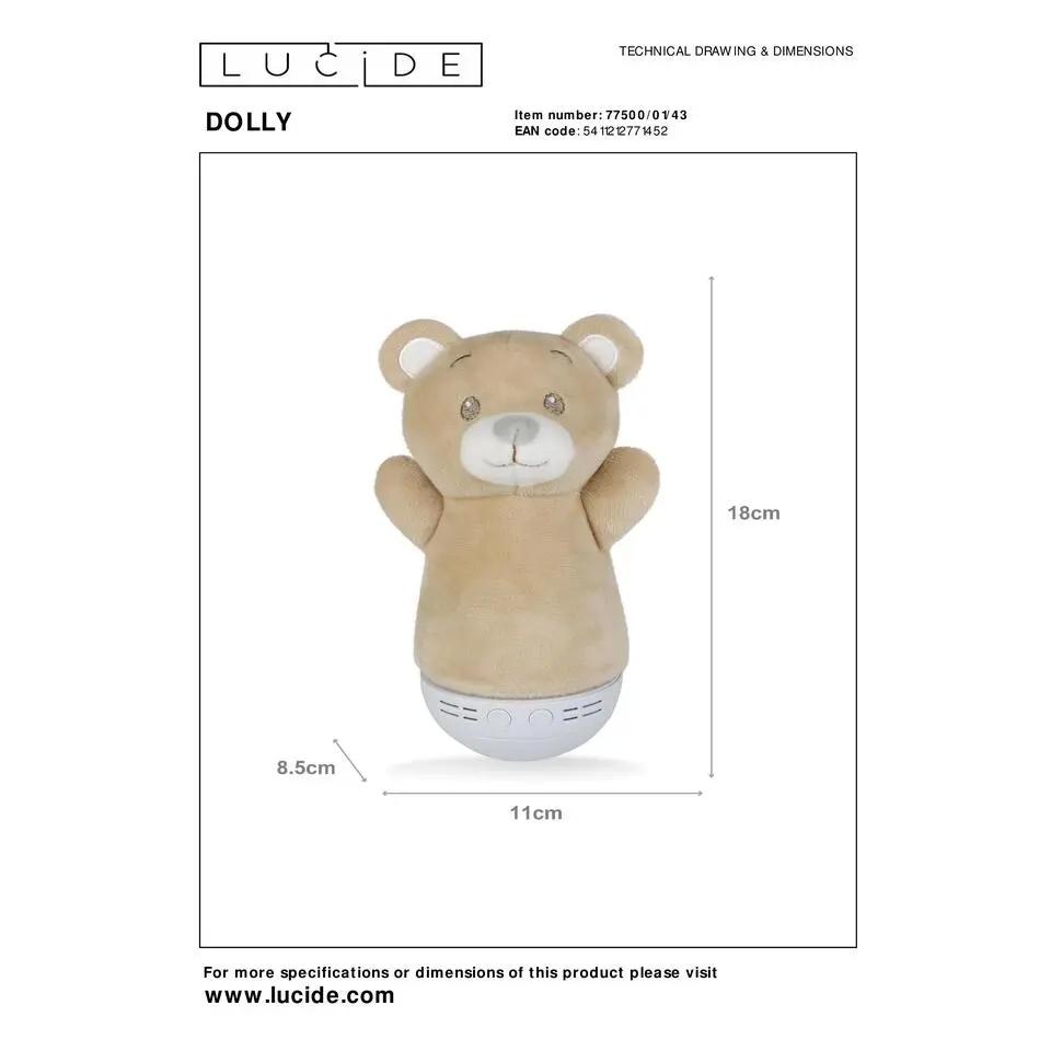 Lucide DOLLY Tafellamp - Bruin