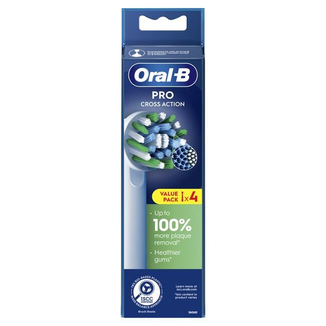 Oral-B Cross Action Opzetborstels Wit 4 Stuks