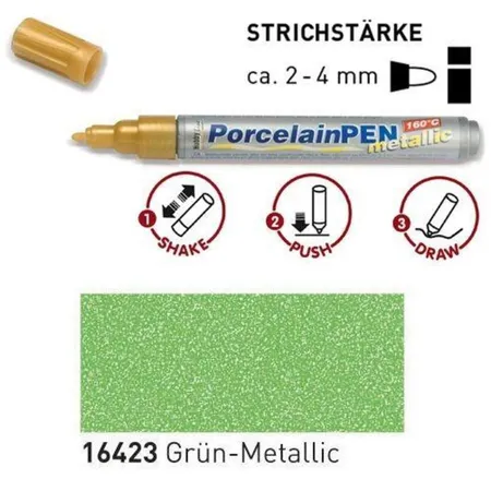 KREUL PorcelainPen metallic 160°C Grün-Metallic