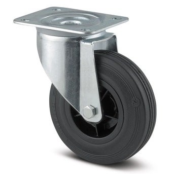 TENTE 3470 PVJ 080 P62 zwart zwenkwiel 80 mm