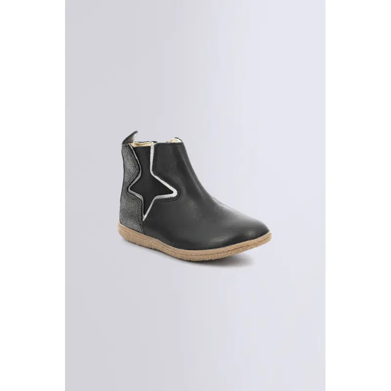VERMILLON NOIR ARGENT BOOTS Cuir Fille