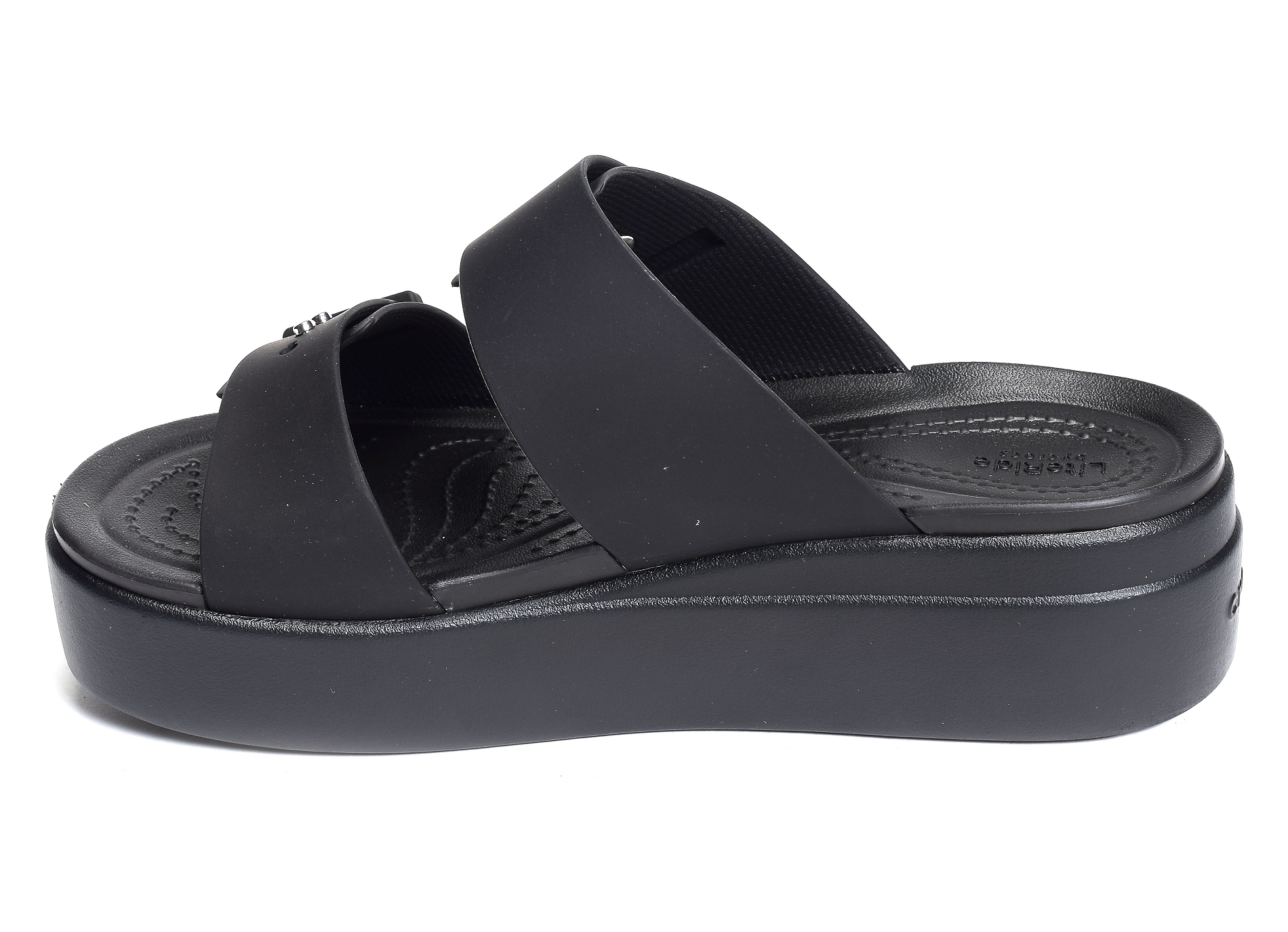 Brooklyn buckle low wedge noir