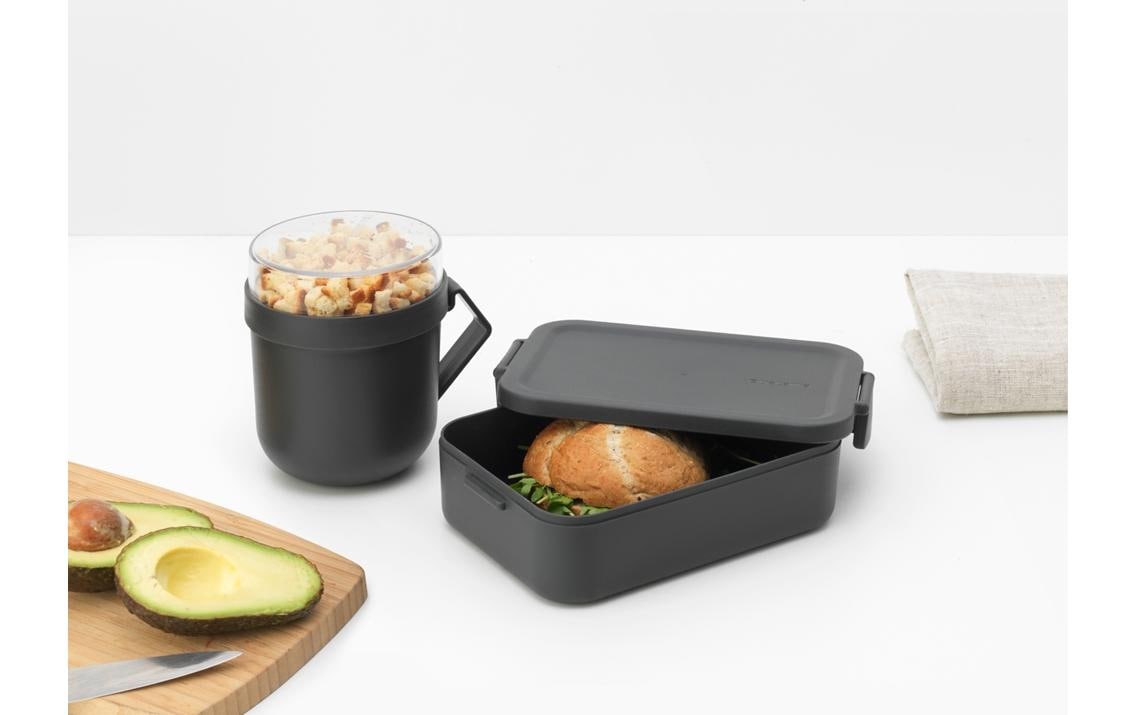 Lunchbox Make & Take DunkelgrauSet mit Lunchbox und Suppentasse