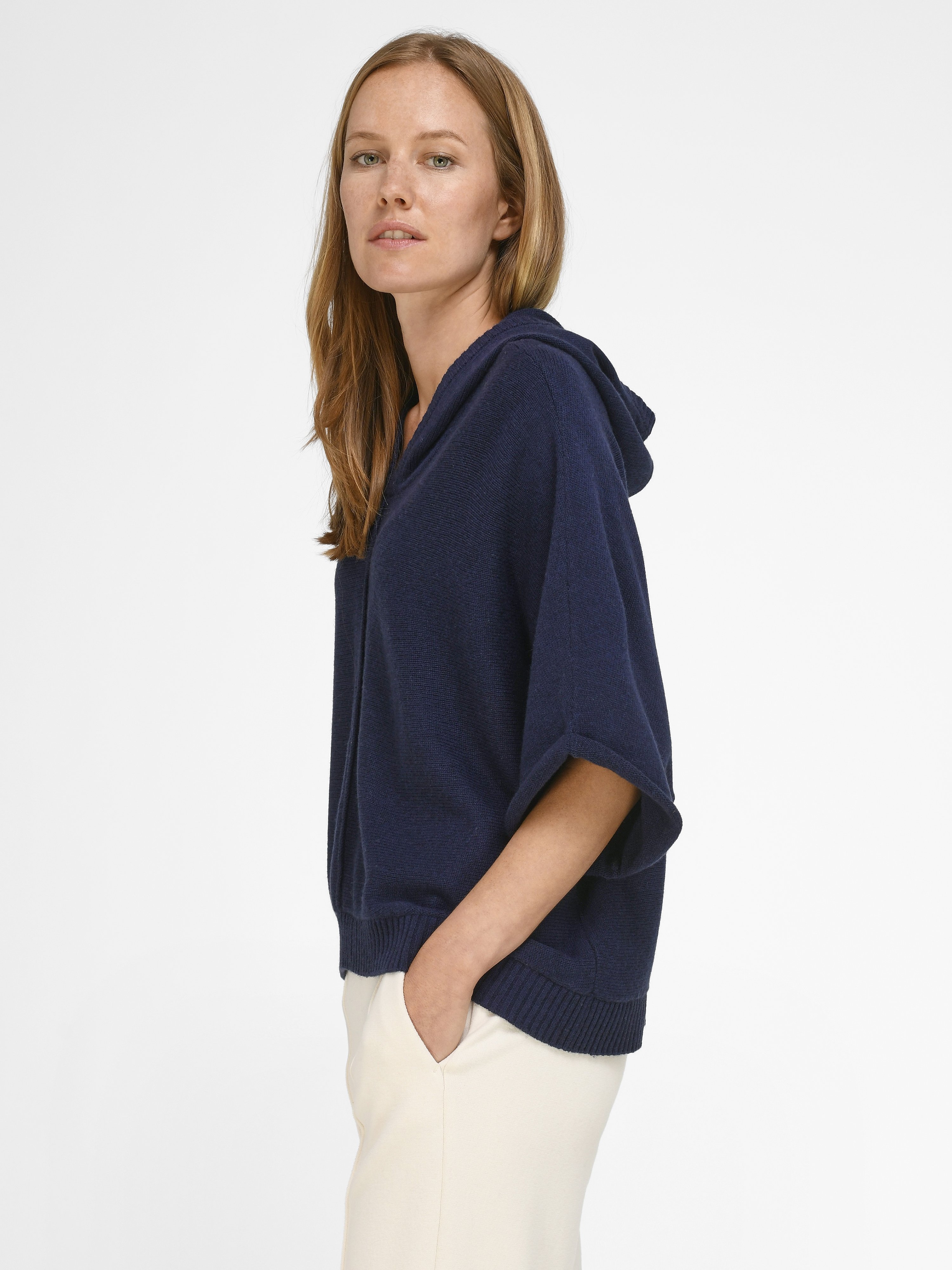 Hoodie-Pullover aus Schurwolle und Kaschmir