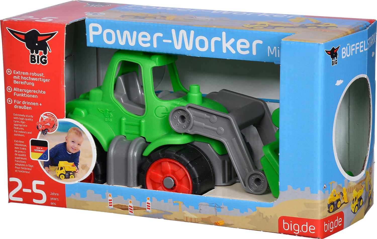 BIG Power Worker mini tractor groen 23 x 10 x 11,5 cm