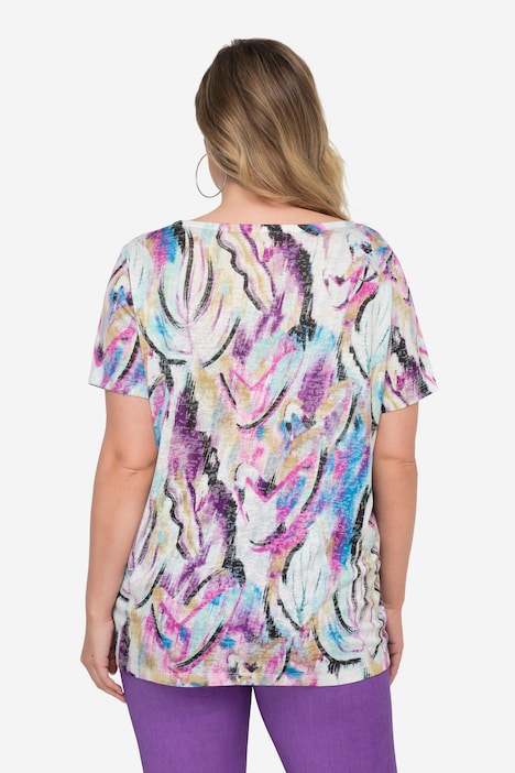 T-Shirt, Alloverdruck, Rundhals, Halbarm