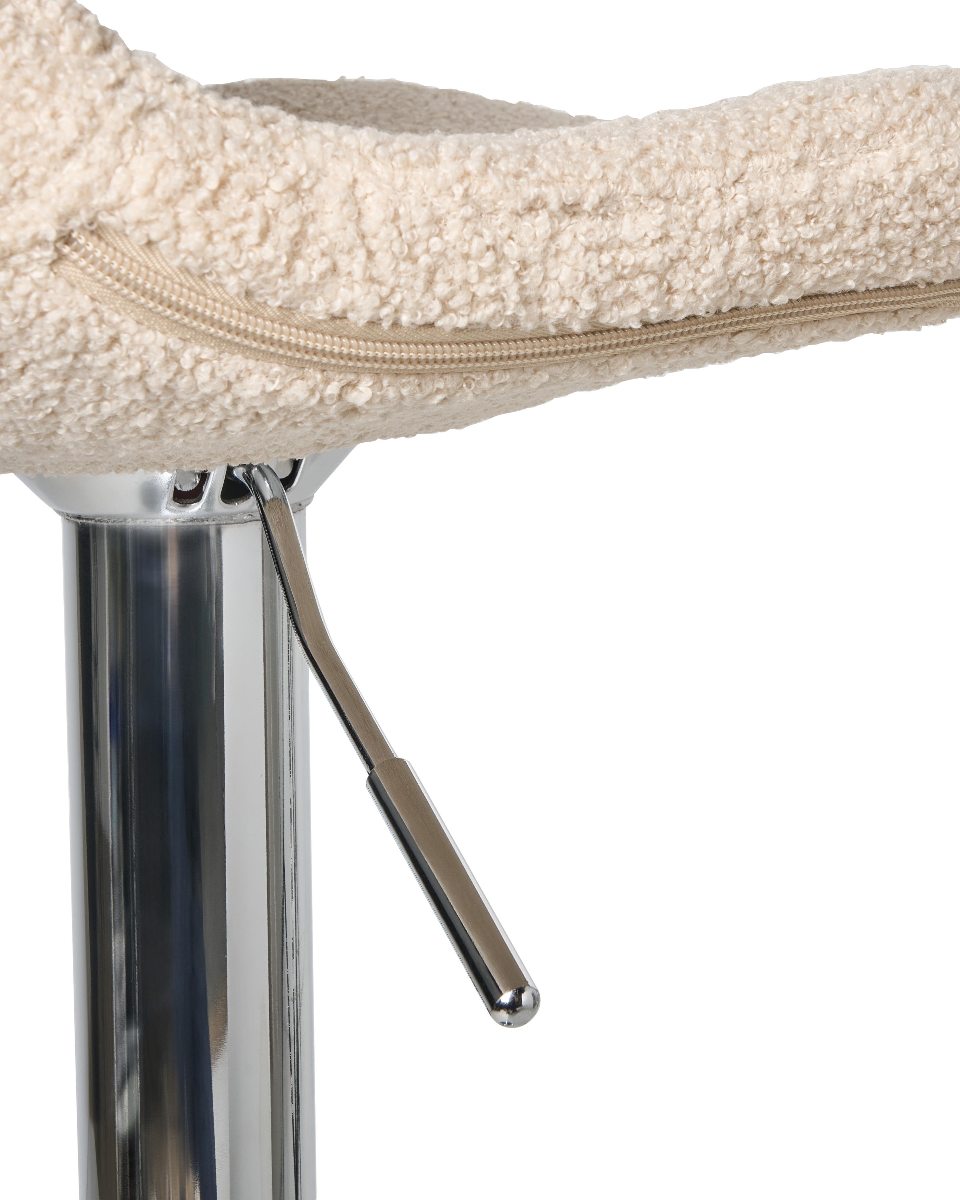 Set van 2 barkrukken KAHLA Bouclé draaibaar Lichtbeige