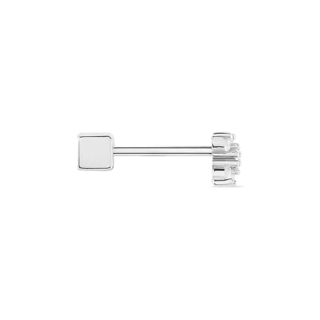 Boucles D'oreilles Unitaire Puces Galihya Argent Blanc Oxyde Zirconium