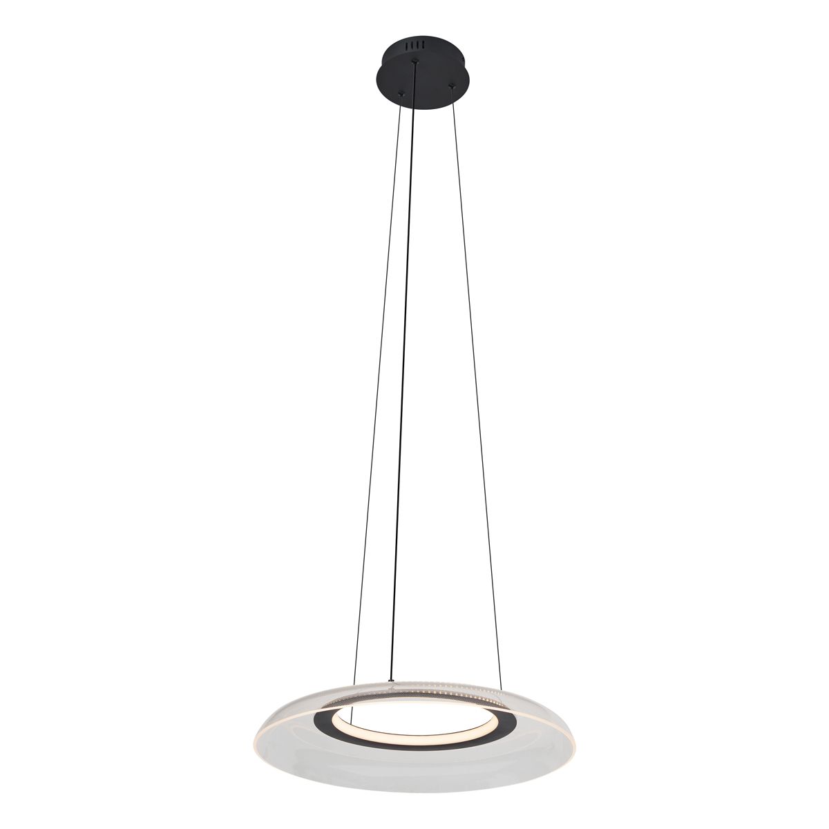 Design hanglamp zwart en transparant 3-staps dimbaar - Scacrylic